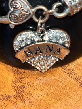 NaNa Two-Tone Heart Charm Bracelet with Crystal Accents